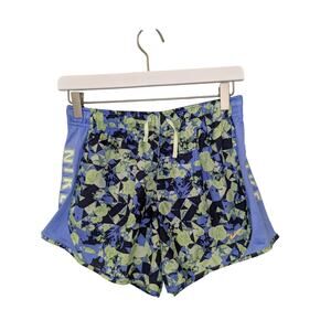 NIKE Girls Size XL Dri-Fit Lined Running Athletic Shorts  Blue Neon Green Floral